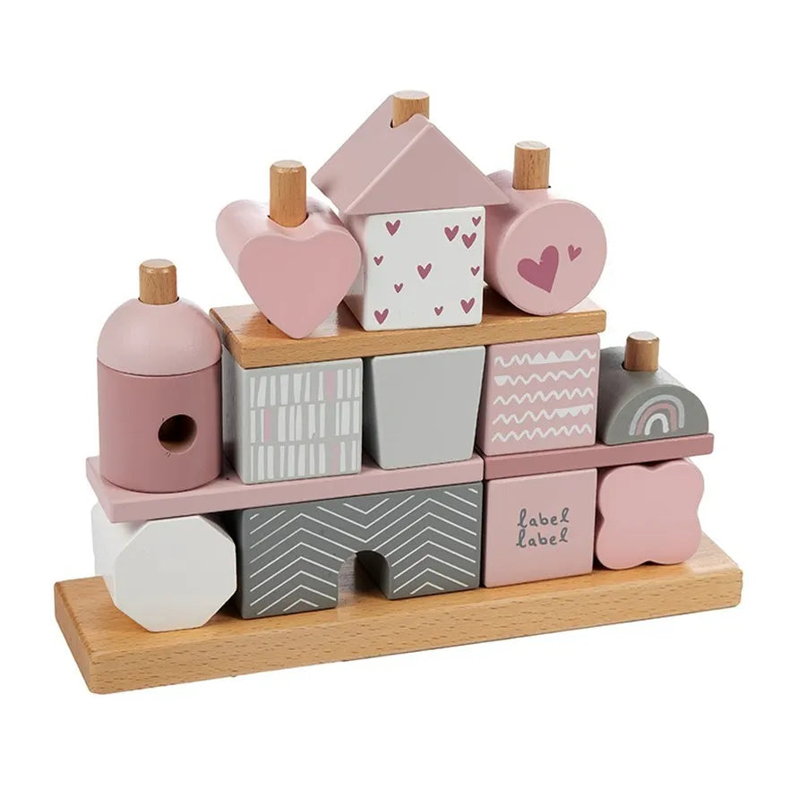 Cuburi de construcție din lemn, pink
