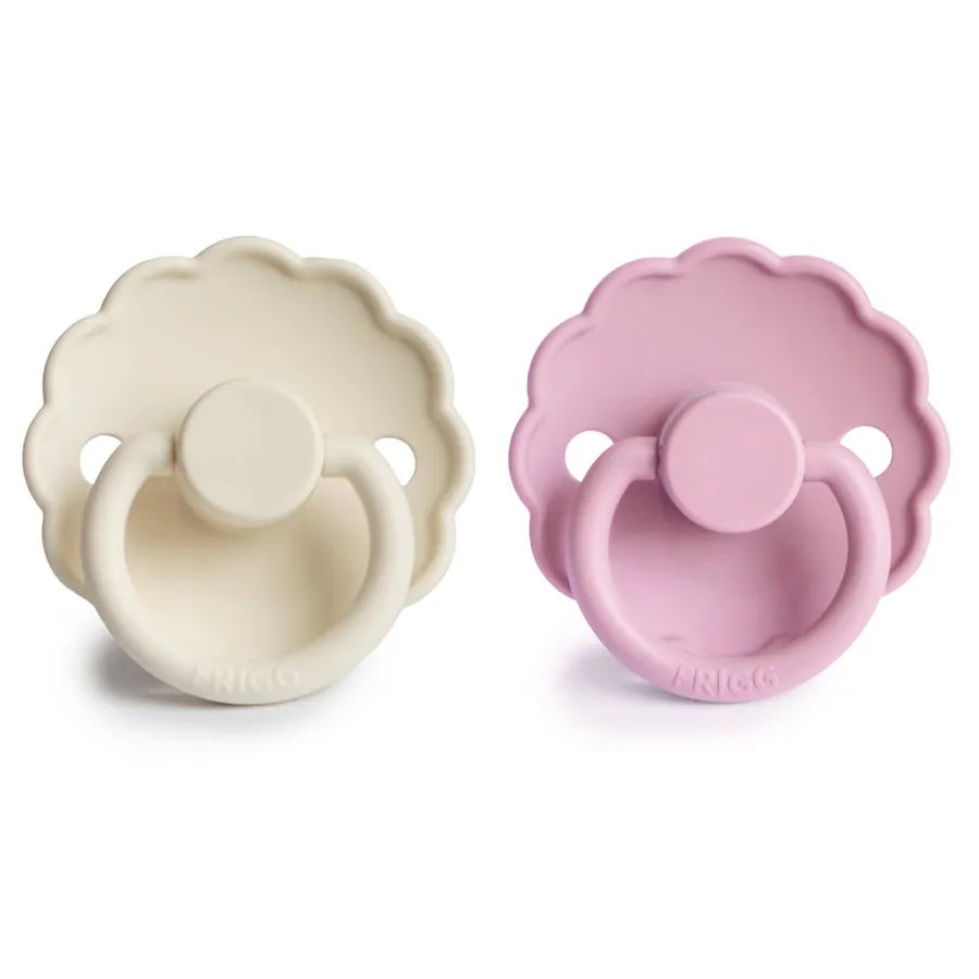 Suzete din silicon Daisy, set de 2 bucăți, cream/lupine