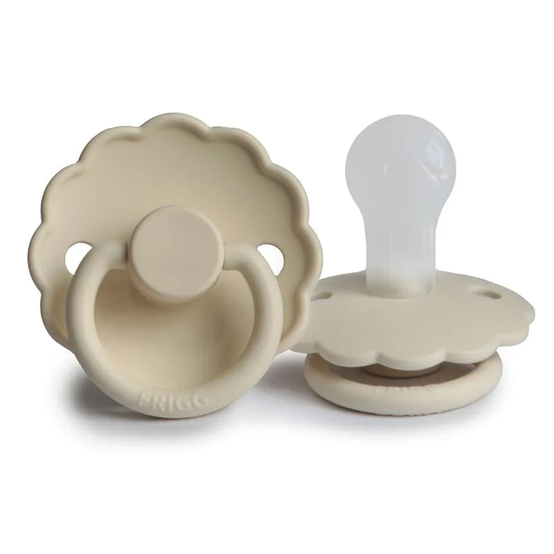 Suzetă din silicon Daisy, cream