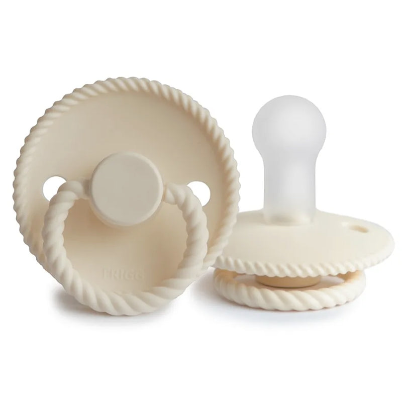 Suzetă din silicon Rope, cream
