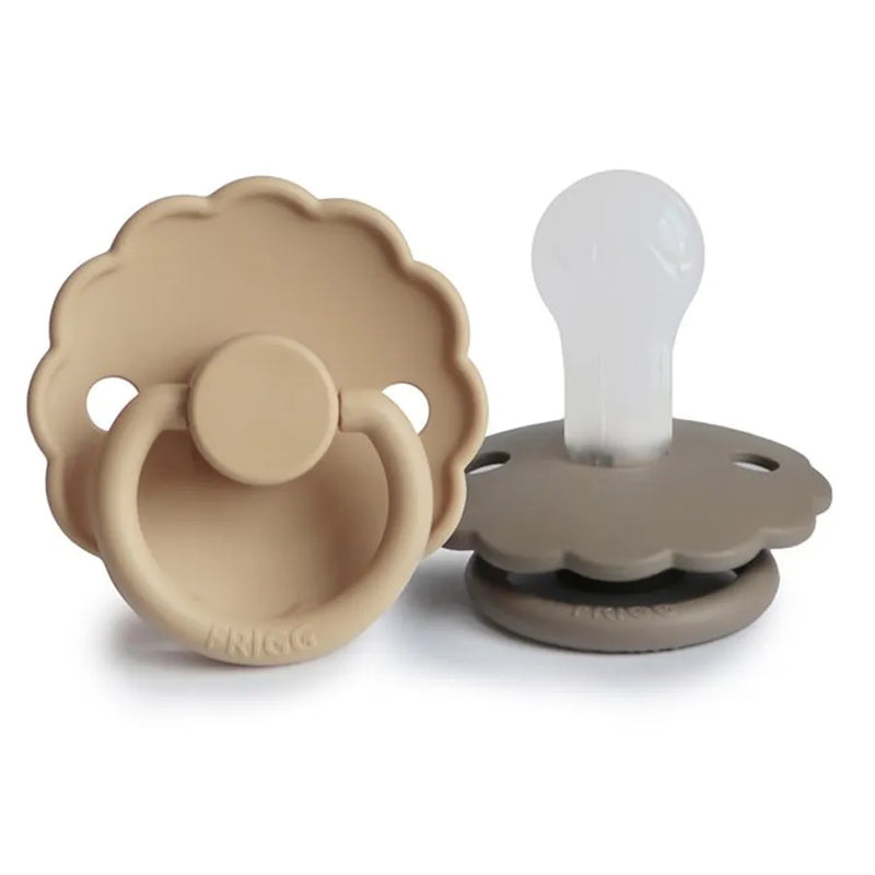 Suzete din silicon Daisy, set de 2 bucăți, croissant/portobello