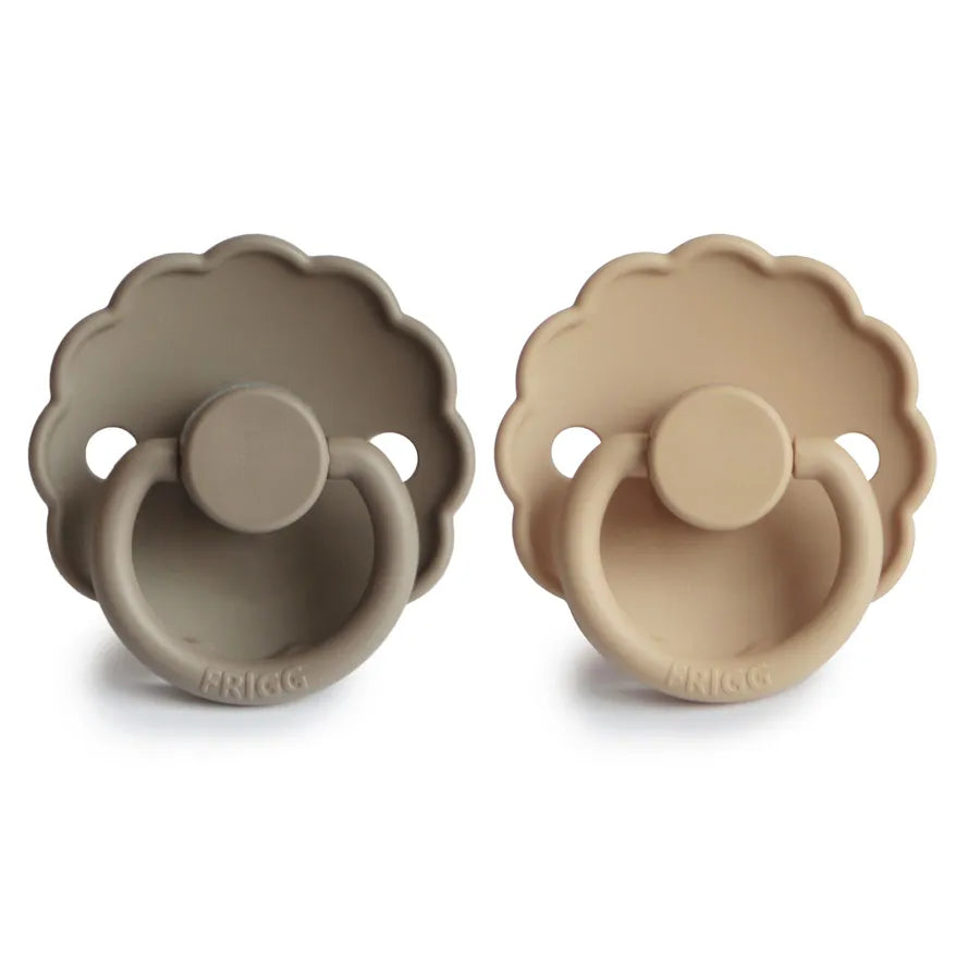 Suzete din silicon Daisy, set de 2 bucăți, croissant/portobello