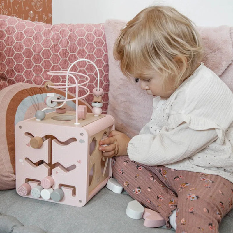 Jucărie din lemn, Cub, pink