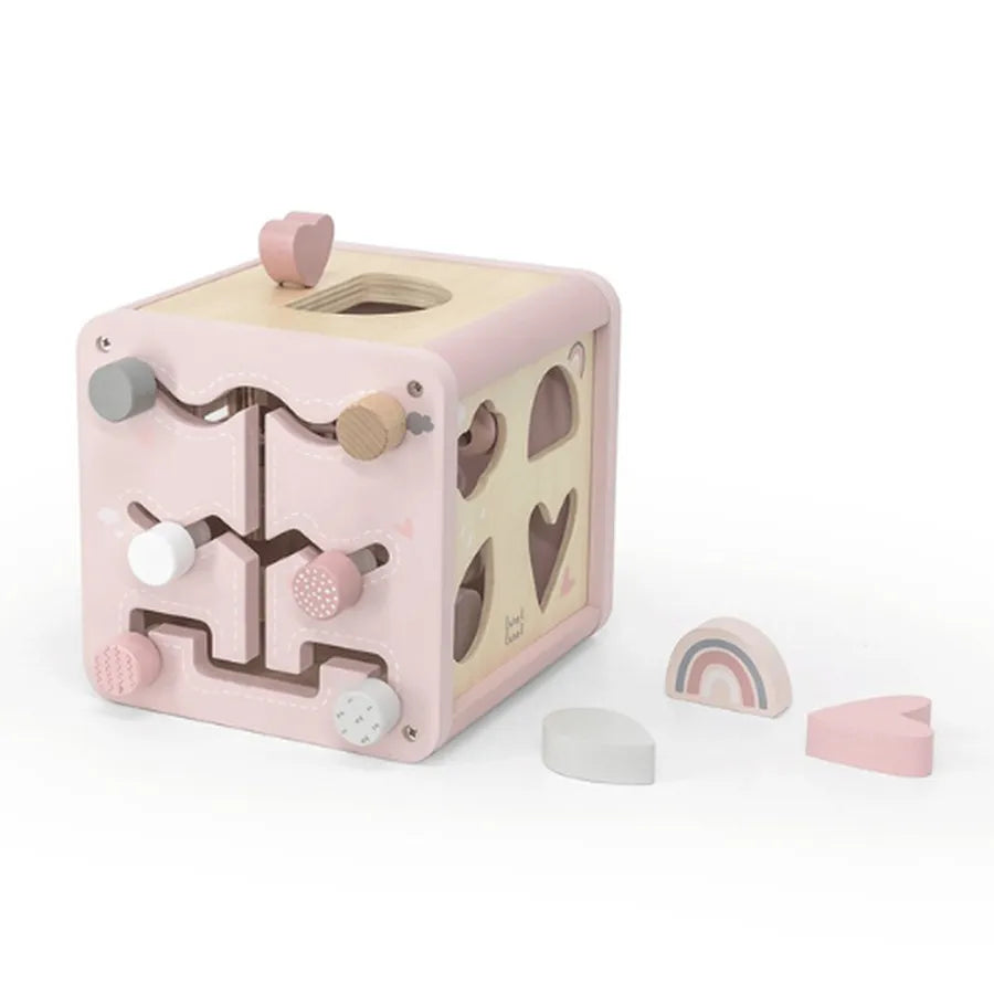 Jucărie din lemn, Cub, pink