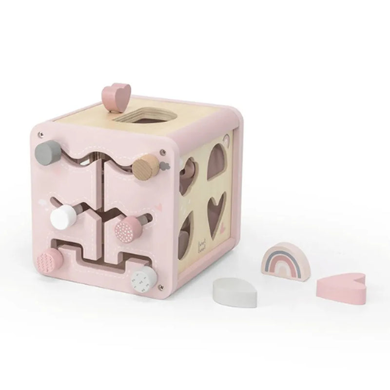 Jucărie din lemn, Cub, pink