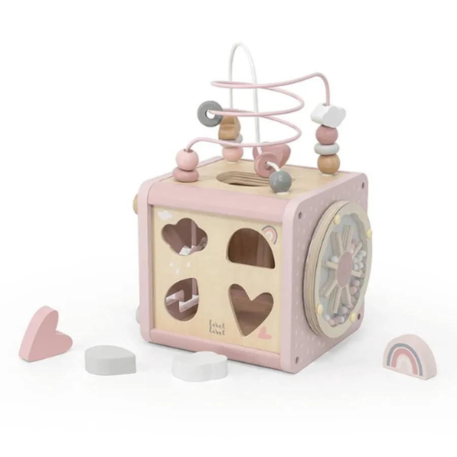 Jucărie din lemn, Cub, pink