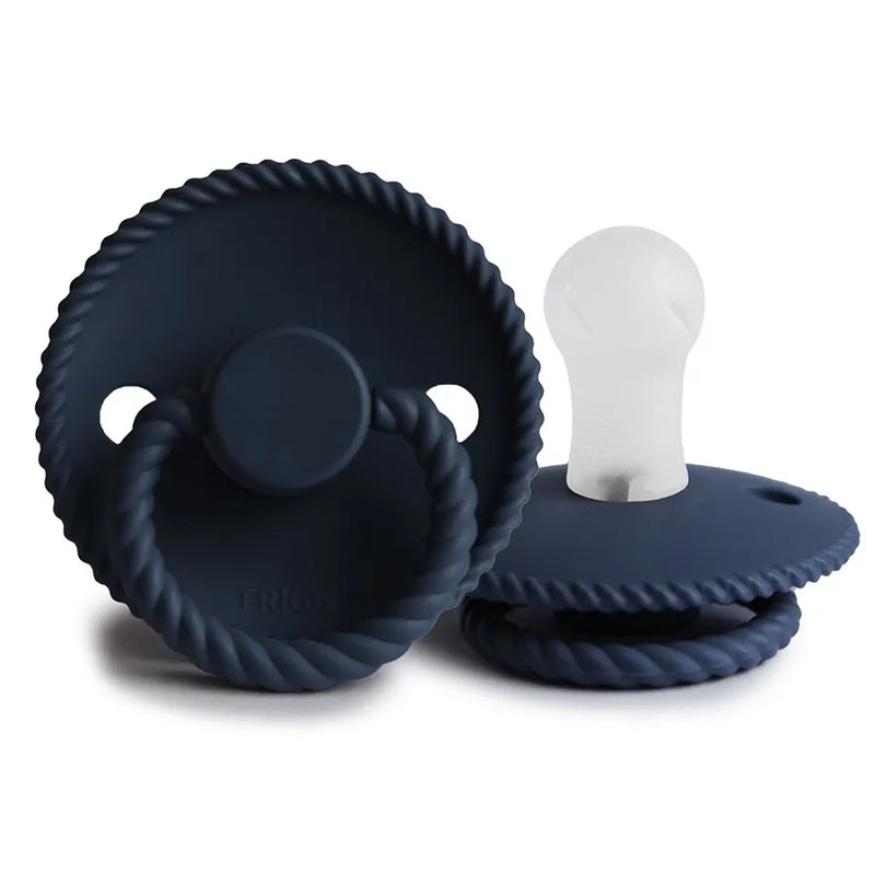 Suzetă din silicon Rope, dark navy
