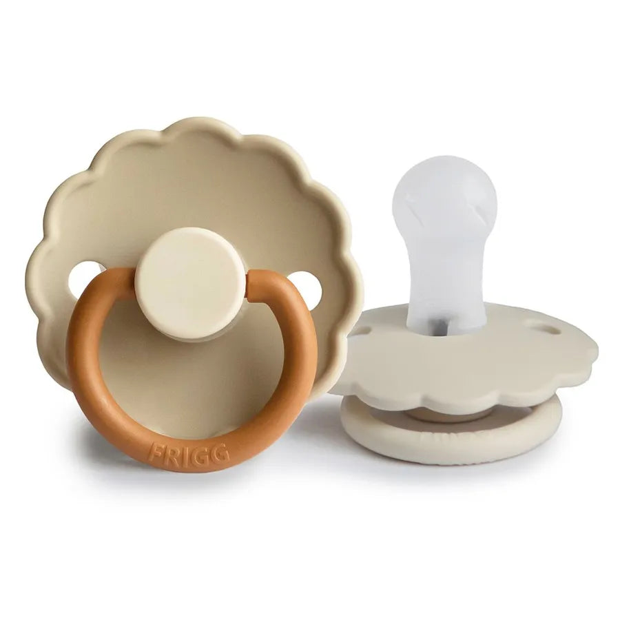 Suzete din silicon Daisy, set de 2 bucăți, desert/cream