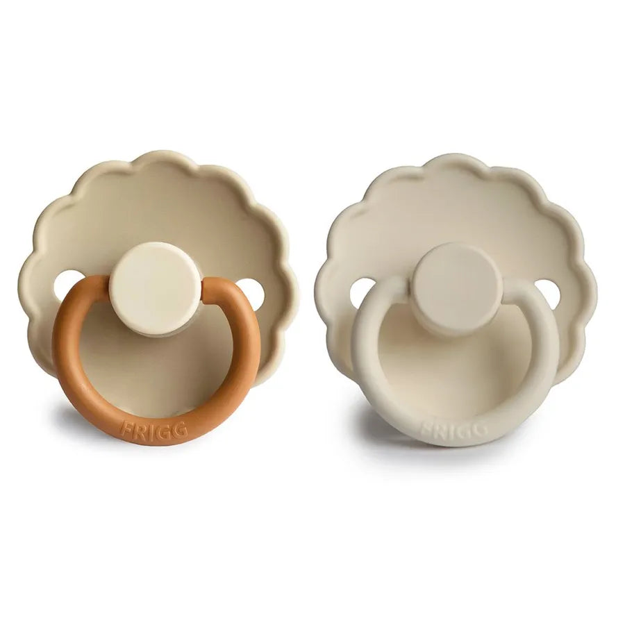 Suzete din silicon Daisy, set de 2 bucăți, desert/cream