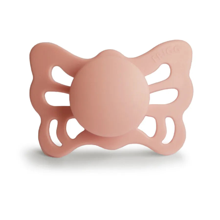 Suzetă ortodontică din silicon Butterfly, pretty in peach