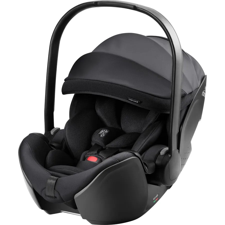 Scaun auto tip scoică pentru copii cu bază ISOFIX inclusă, Britax Römer, reclinabil, 0-15 luni, 40-85 cm, 0-13 kg, BABY-SAFE PRO, carbon black
