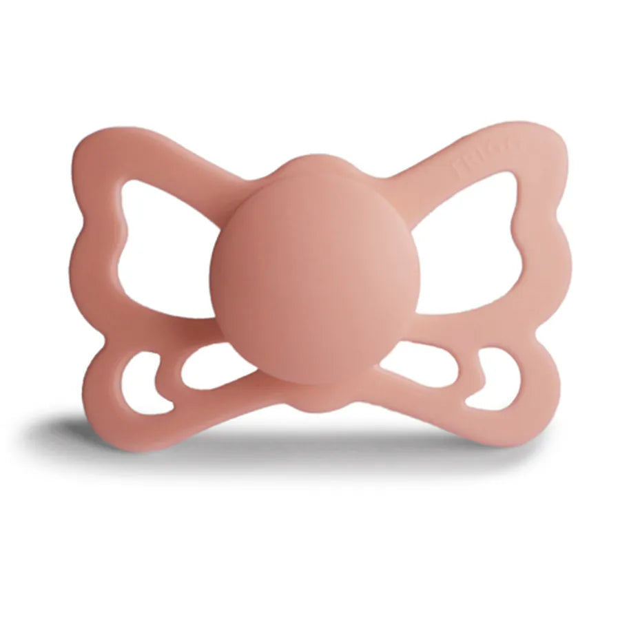 Suzetă ortodontică din silicon Butterfly, pretty in peach