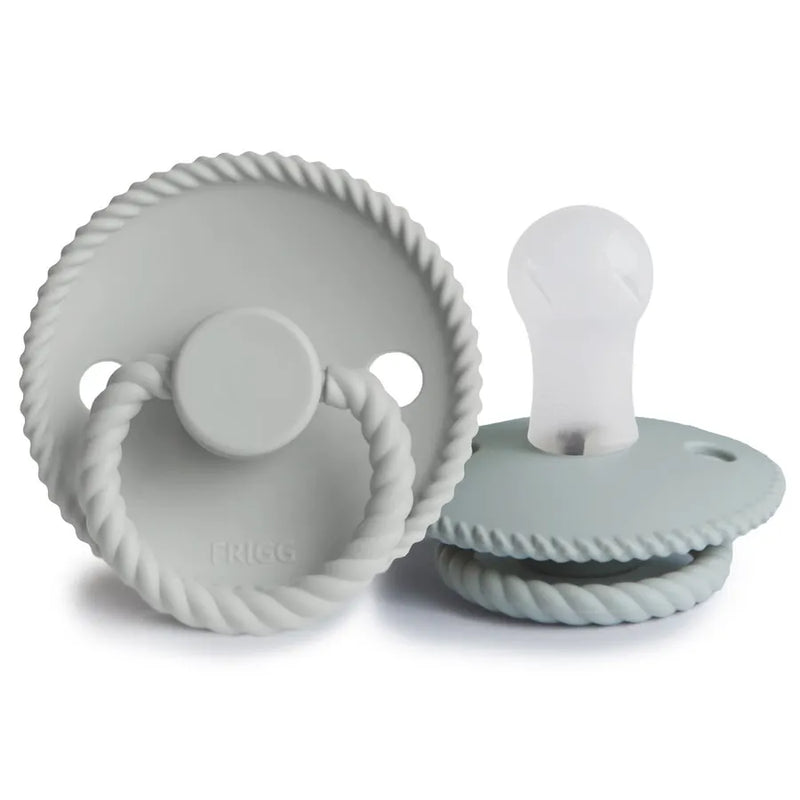 Suzete din silicon Rope, set de 2 bucăți, french gray/silver gray
