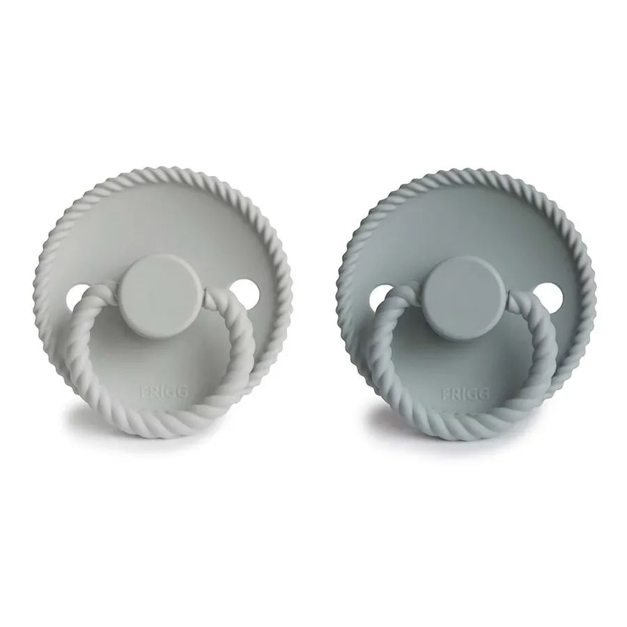 Suzete din silicon Rope, set de 2 bucăți, french gray/silver gray