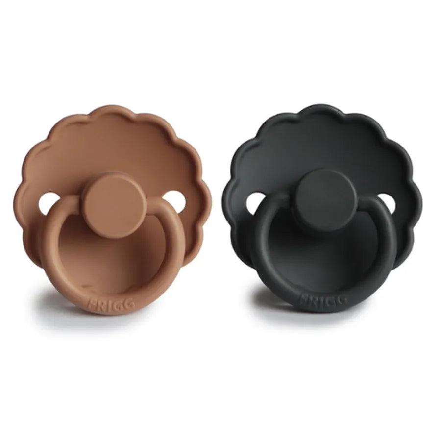 Suzete din silicon Daisy, set de 2 bucăți, graphite/peach bronze