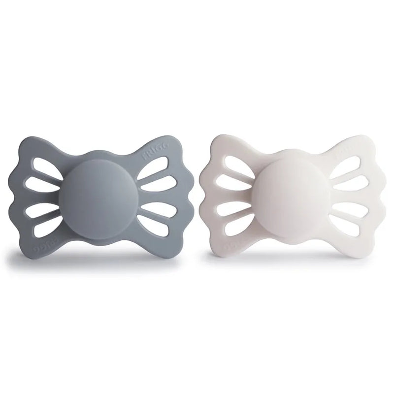 Suzete simetrice din silicon Lucky, set de 2 bucăți, great gray/silver gray