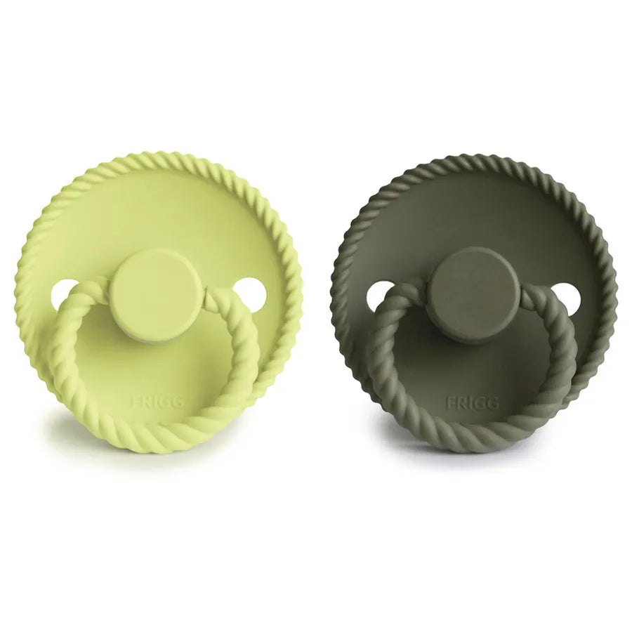 Suzete din silicon Rope, set de 2 bucăți, green tea/olive
