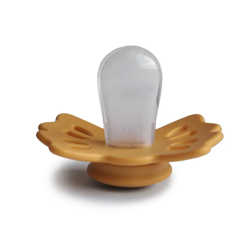 Suzetă simetrică din silicon Lucky, honey gold