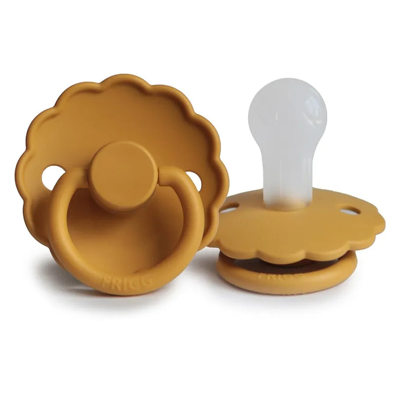 Suzetă din silicon Daisy, honey gold