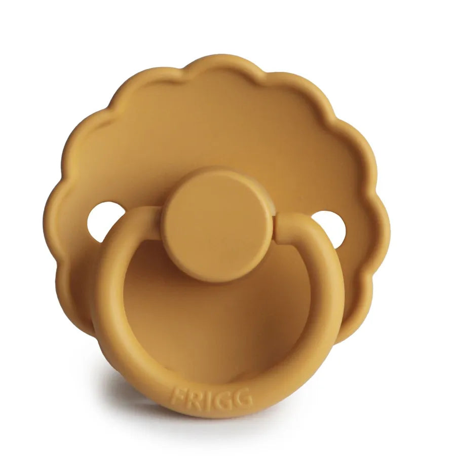 Suzetă din silicon Daisy, honey gold