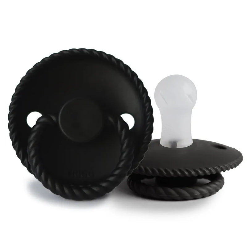 Suzetă din silicon Rope, jet black