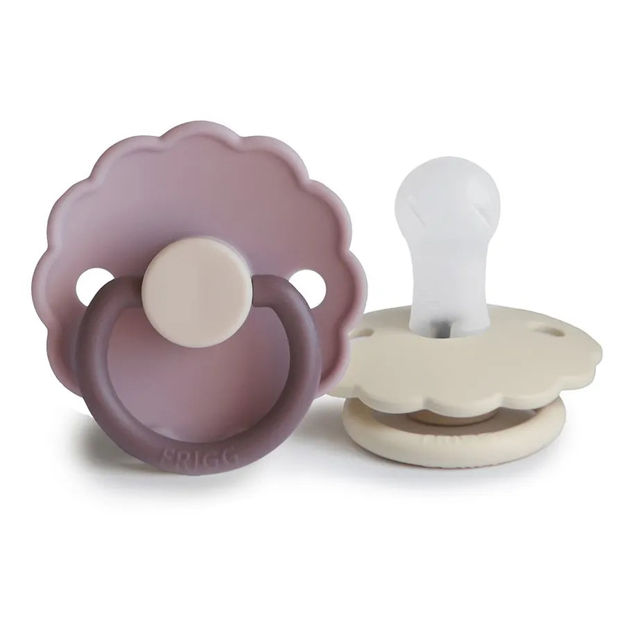 Suzete din silicon Daisy, set de 2 bucăți, lavender haze/cream