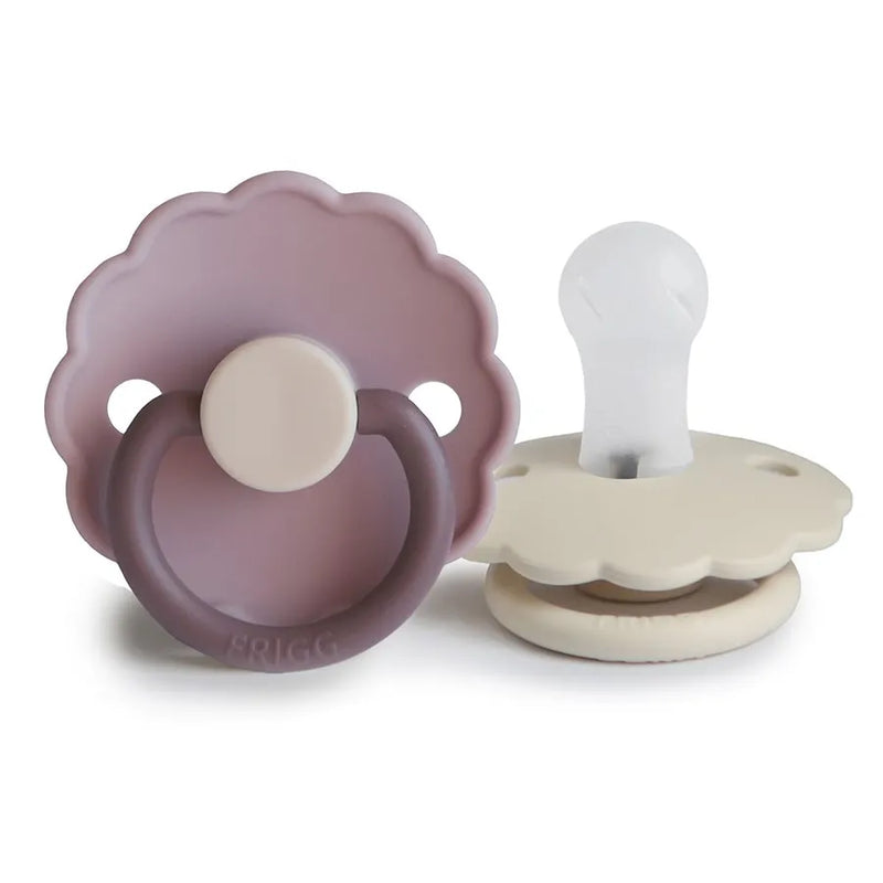 Suzete din silicon Daisy, set de 2 bucăți, lavender haze/cream