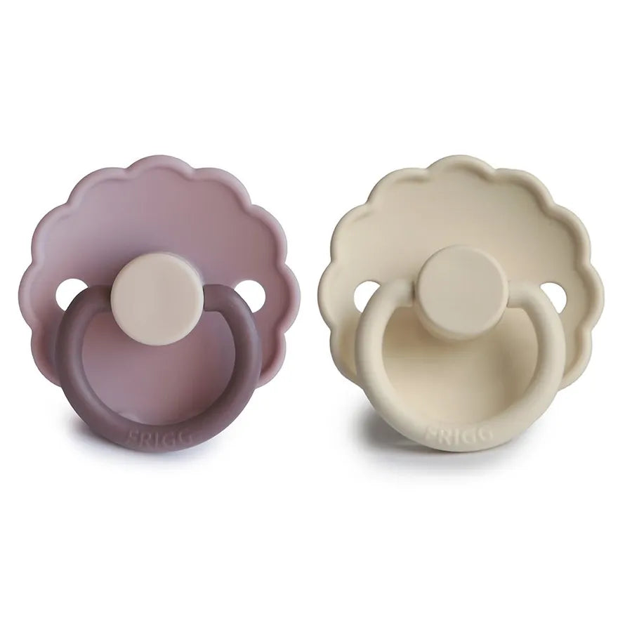Suzete din silicon Daisy, set de 2 bucăți, lavender haze/cream