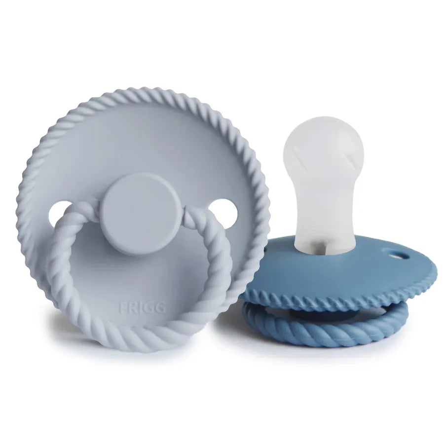 Suzete din silicon Rope, set de 2 bucăți, ocean view/powder blue