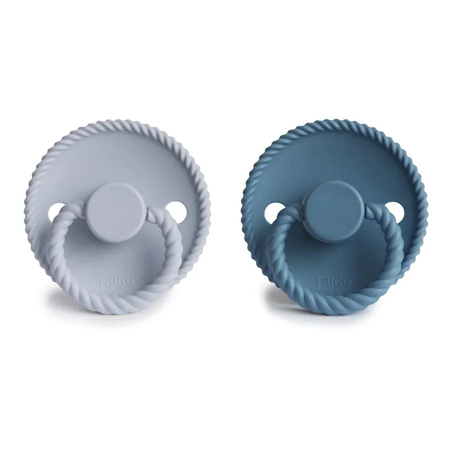 Suzete din silicon Rope, set de 2 bucăți, ocean view/powder blue