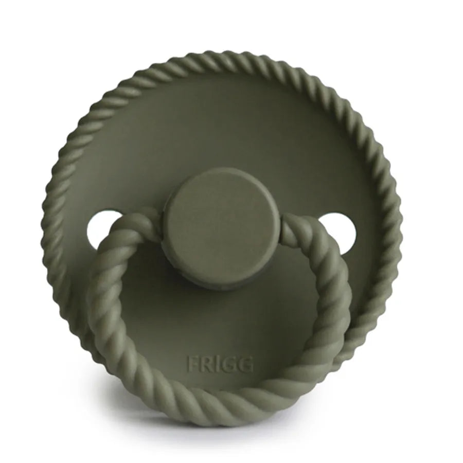 Suzetă din silicon Rope, olive