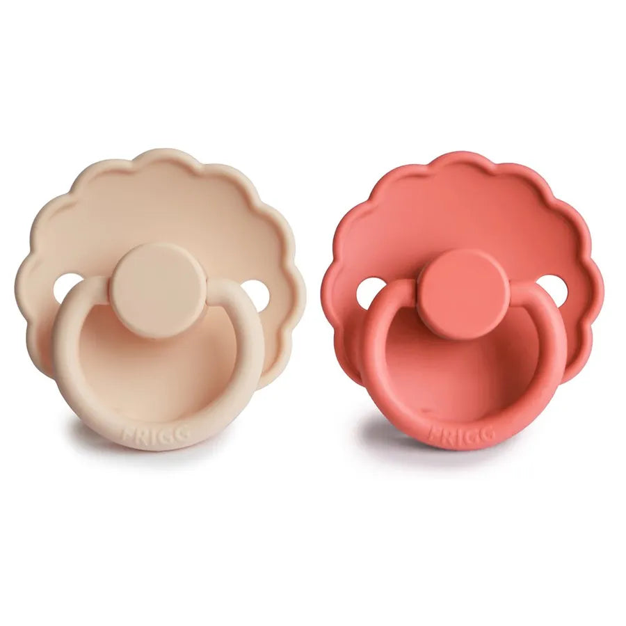 Suzete din silicon Daisy, set de 2 bucăți, pink cream/poppy