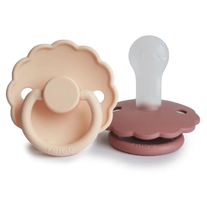 Suzete din silicon Daisy, set de 2 bucăți, pink cream/powder blush