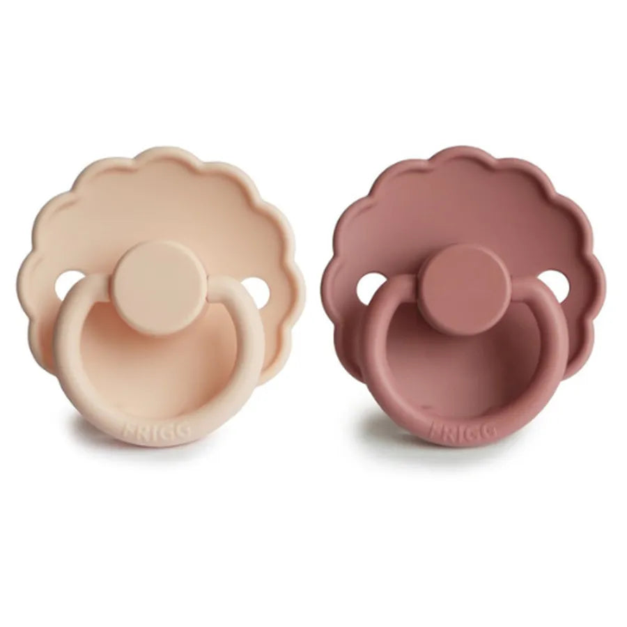 Suzete din silicon Daisy, set de 2 bucăți, pink cream/powder blush