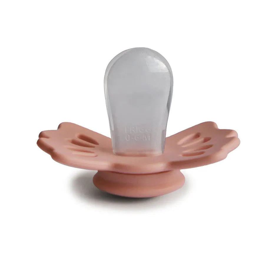 Suzetă simetrică din silicon Lucky, pretty in peach