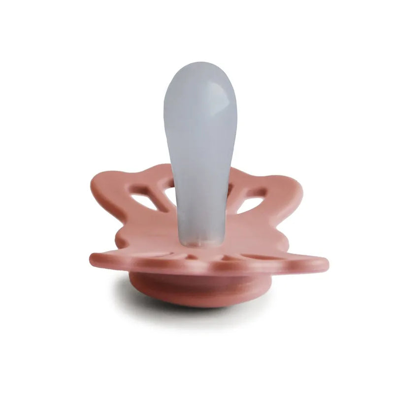 Suzetă simetrică din silicon Lucky, pretty in peach
