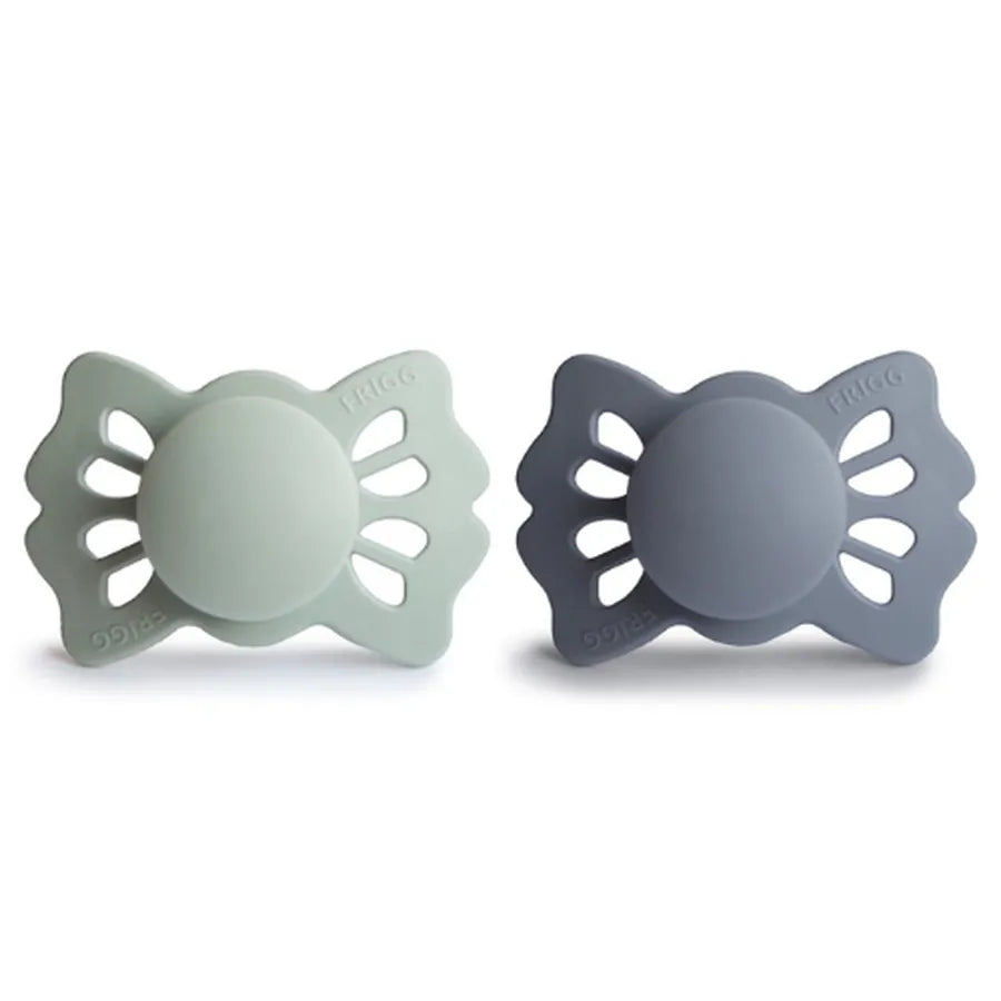 Suzete simetrice din silicon Lucky, set de 2 bucăți, sage/great gray