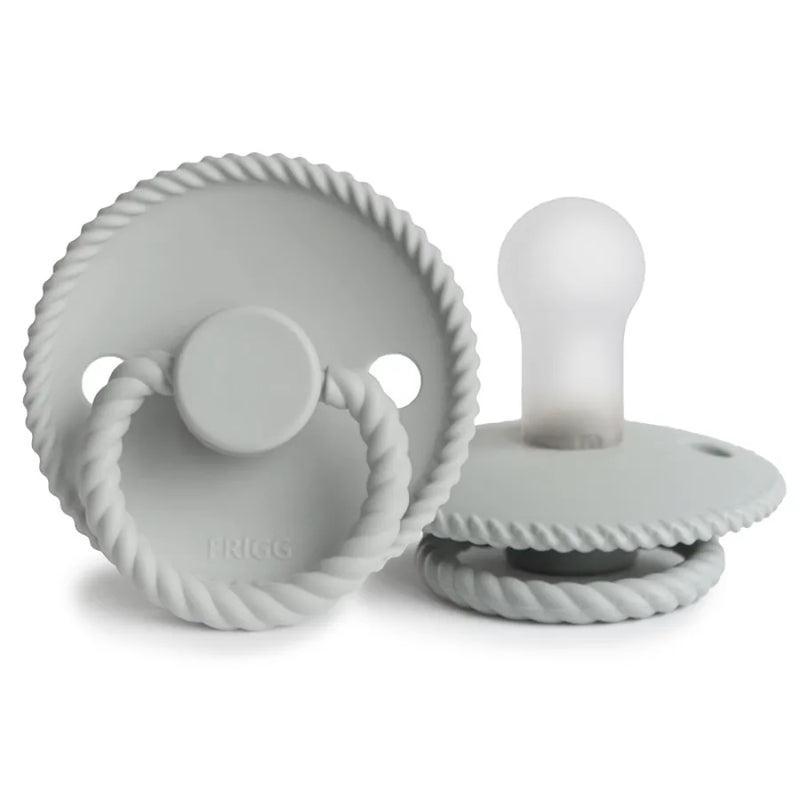 Suzetă din silicon Rope, silver gray