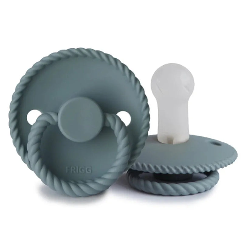 Suzetă din silicon Rope, stone blue