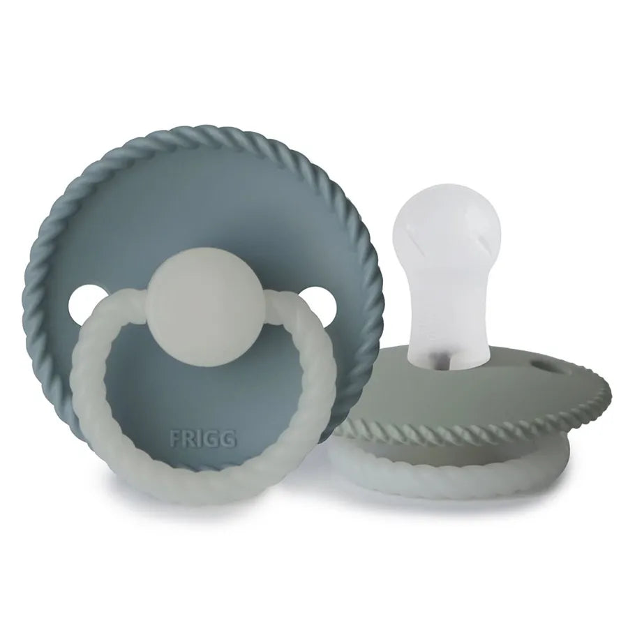 Suzete din silicon Rope, set de 2 bucăți, stone blue night/sage night