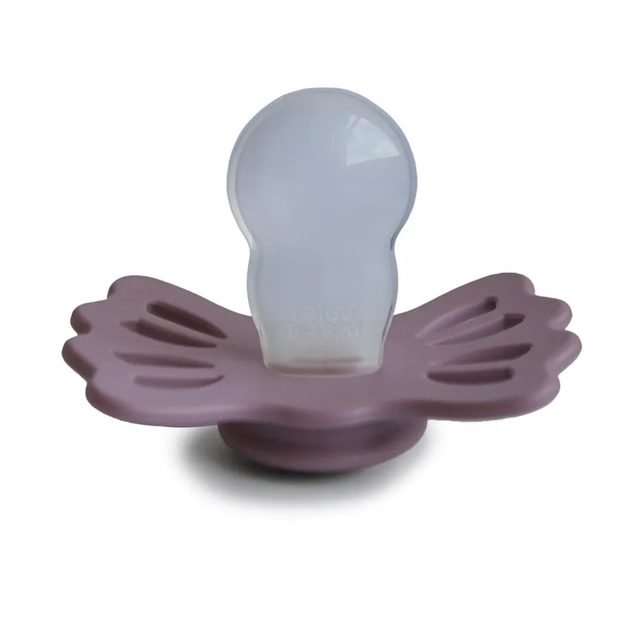 Suzetă simetrică din silicon Lucky, twilight mauve