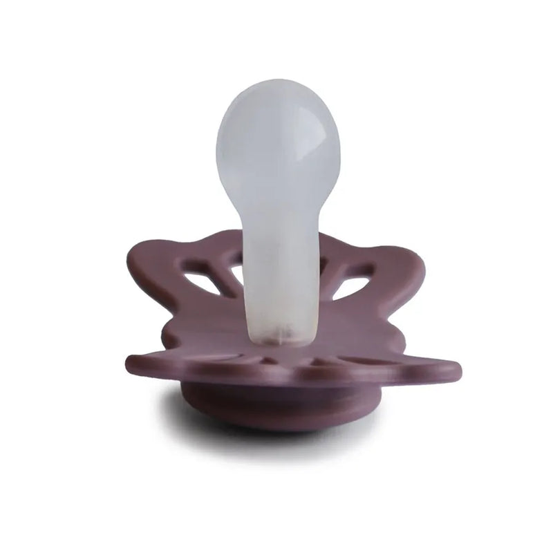Suzetă simetrică din silicon Lucky, twilight mauve