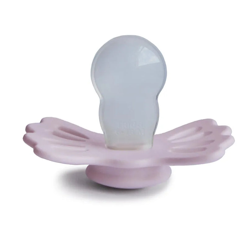 Suzetă simetrică din silicon Lucky, white lilac